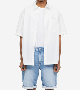 High-Tops Breathable Custom Vintage Denim <b>Jeans</b> Shorts <b>for</b> <b>Men</b> Black Knee-Length Straight Style Button Colored Wash <b>for</b> Summer - Product Image 3