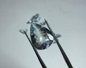 Aguamarina Natural en Forma de Pera, Corte Esmeralda, Facetada, Tamaño Libre, Piedra Preciosa |   Piedra de Aguamarina Azul Suelta para Joyería y Venta al por Mayor - Product Image 2