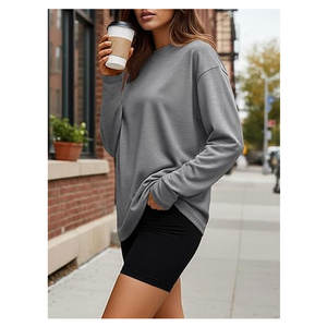 Camisetas de Manga Larga Holgadas para Mujer, Primavera 2026, Camisetas Básicas, Ropa Casual de Otoño para Entrenamiento, Cómodas, de Corte Holgado, para Uso Diario - Product Image 3