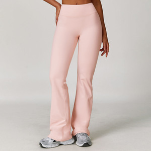 Wholesale Brush High-Waist Yoga Pants Flare <b>Flared</b> Bootcut Yoga <b>Leggings</b> for Athletic Running Breathable Gym Flare <b>Leggings</b> - Product Image 3