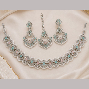 Juego de Collar y Aretes JeweleMarket para Mujer, Chapado en Oro, con Cristales de Imitación, Estilo Étnico, para Boda, Compromiso, Fiesta, Aniversario - Product Image 2
