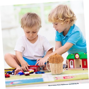 Sac en rotin fait main en forme de gland pour enfants - Sac à bandoulière créatif en osier en forme de noix et accessoire de photographie - Product Image 4