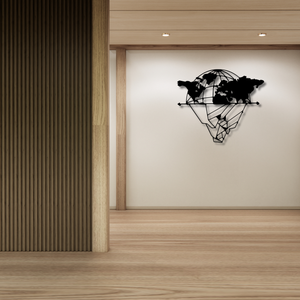 Decoración de Lujo para el Hogar, Escultura Metálica de Pared, Mapa del Mundo Metálico Colgante, Decoración de Pared de Arte Metálico - Product Image 3