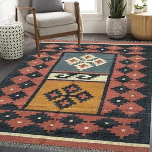 พรมขนสัตว์และปอกระเจาอินเดียแบบดั้งเดิมพรมพื้นที่อบอุ่นเสื่อ kilim และชุด039คอลเลกชัน - Product Image 2