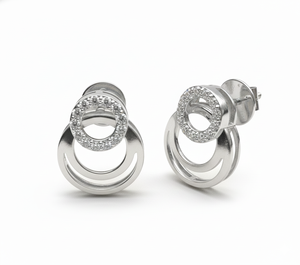 Pendientes de Diamantes Redondos para Mujer, Diamantes Naturales y Cultivados en Laboratorio - Product Image 2