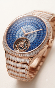 นาฬิกา H. Moser & Cie. รุ่น Streamliner Tourbillon หน้าปัดสีน้ำเงิน ประดับเพชรที่ขอบตัวเรือน พร้อมระบบแสดงผลแบบอนาล็อก และตัวล็อคแบบ Deployment Clasp - Product Image 2