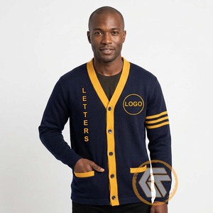 Pull-over d'hiver pour homme en acrylique brodé, col en V, manches longues, anti-boulochage, séchage rapide, de haute qualité, GREEK TREASURES Phi - Product Image 3