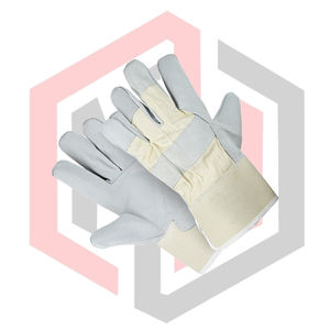 Guantes de Trabajo de Piel de Becerro Beige Blanco, Resistentes a Desgarros, Transpirables, Antiestáticos, con Palma de Cuero, para Bomberos, Anti-Impactos, Anti-Cortes - Product Image 4