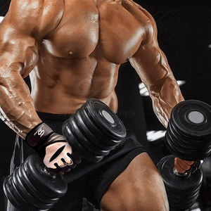 Leather Made Weight Lifting <b>Gloves</b> <b>Grips</b> Palm Protective <b>With</b> Wrist Wraps For Gym Fitness Workout Exercise Weight Lifting <b>Gloves</b> - Product Image 5