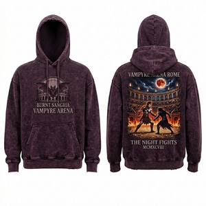 Sudadera con Capucha Morada Vintage Personalizada para Hombre, Estampado Gráfico DTG, Sudadera de Gran Tamaño, Estilo Urbano, Sudadera con Capucha de Felpa Lavada al Ácido - Product Image 1