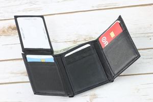 Men's Vintage Style Leather Tri-fold <b>Wallet</b> <b>RFID</b> Blocking Open Closure Short Length Cardholder Front Pocket Gift Model TDW-0099B - Product Image 6