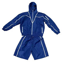 Ensemble short et veste zippée pour homme en polyester et nylon, coupe-vent deux pièces, tenue de sport décontractée, survêtement léger, style urbain