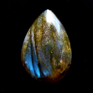 Labradorite bleue naturelle à 100 %, forme poire, cabochon lisse, pour la création de bijoux, disponible en différentes tailles, fabrication de bijoux en pierres précieuses. - Product Image 2