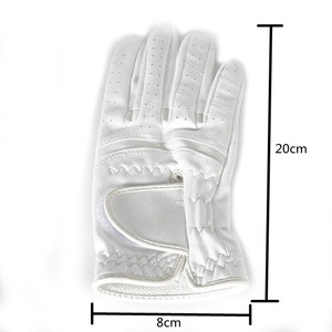 Gant de golf en cuir véritable blanc, main droite, antidérapant, fermeture auto-agrippante, gant de sport unisexe - Product Image 4