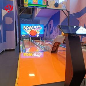 Máquina <span class=keywords><strong>de</strong></span> <span class=keywords><strong>bolos</strong></span> <span class=keywords><strong>de</strong></span> metal duradero Red Sun incluida Mini bolera a la venta-Uso en interiores con carriles sintéticos - Product Image 1