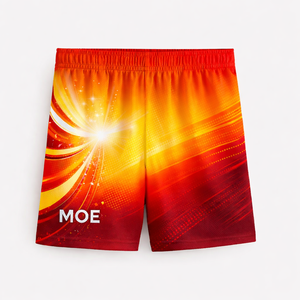 Pantalones Cortos Deportivos para Hombre con Estampado de Rayos de Sol en Poliéster, Cintura con Cordón, Ropa de Entrenamiento de Baloncesto, Logotipo Personalizado OEM - Product Image 3