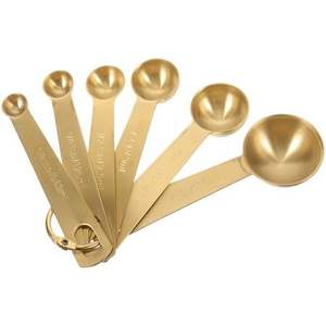 Durable Copper <b>Measuring</b> <b>Spoons</b> Set with Ring for Easy Storage Home Kitchen Hotel and Restaurant Use Home Decor - Product Image 1