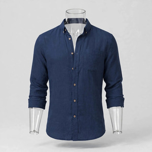 Chemise décontractée pour homme à manches courtes, col boutonné, imprimé numérique beige, tissu sergé en coton respirant, idéale pour l'été - Product Image 2