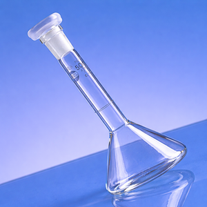 Matraz volumétrico de clase A de 2ml, vidrio de borosilicato de forma trapezoidal con tapón de polietileno, cristalería de laboratorio de alta precisión - Product Image 1