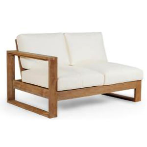 Sofá Modular Acogedor de Madera de Teca con Brazo Izquierdo, Diseño Moderno, Sostenible y Duradero para Patio Exterior, Jardín, Piscina, Terraza - Product Image 1