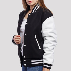 Premium <b>Women</b>’s Custom <b>Varsity</b> <b>Jacket</b> With Leather Sleeves Stylish Letterman <b>Bomber</b> <b>Jacket</b> For Casual College & Streetwear - Product Image 2