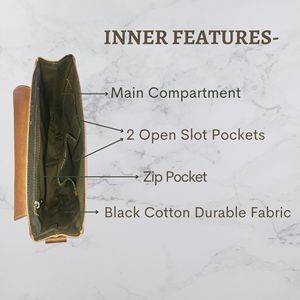 Sac bandoulière vintage en cuir véritable pour femme – Sac messager léger avec fermeture éclair sécurisée - Product Image 3
