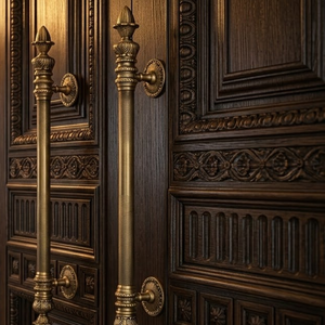 Manija de Puerta de Latón Sólido de Primera Calidad HI SAFE Luxor |   Manija de Entrada de Alta Resistencia con Acabado PVD Moderno, Tamaño Personalizado para Puerta Principal - Product Image 2