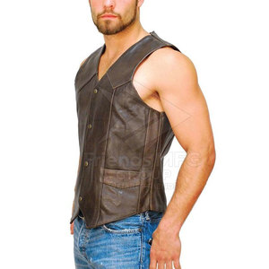 Gilet en cuir de qualité supérieure, durable, décontracté pour l'hiver, écologique, léger, avec une coupe confortable et une finition lisse, fabriqué au Pakistan - Product Image 5