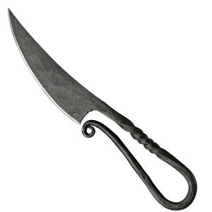 Couteau de cuisine multifonctionnel en acier au carbone forgé à la main, style médiéval antique, personnalisé et fait main par Jexmoo - Cadeau pour chef - Product Image 5