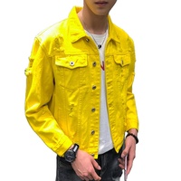 Chaqueta Vaquera Unisex Otoño/Invierno con Cuello Vuelto, Ajuste Holgado/Entallado, Manga Larga, Estilo Vintage Y2K, con Botones, Lavado Ácido y Estampado Patchwork 100%