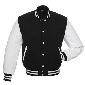 Men's Vintage Style Varsity <b>Jackets</b> with Custom Chenille Embroidery Patch Wholesale <b>Leather</b> Sleeve Bomber and Baseball <b>Jackets</b> - Product Image 3