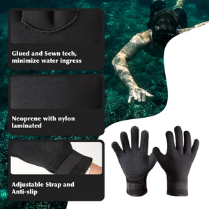 Guantes de Buceo de Neopreno Duraderos Compatibles con Trajes Secos, Material Aislante de 3 mm para Condiciones Árticas y Exploración en Agua Helada - Product Image 4