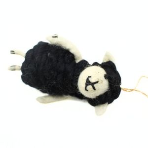 เครื่องประดับทำจากขนแกะสีดำ ขนาด 12 ซม. เป็นมิตรกับสิ่งแวดล้อม ตกแต่งบ้านสไตล์บ้านไร่เล็กๆ ของขวัญคริสต์มาส - Product Image 4