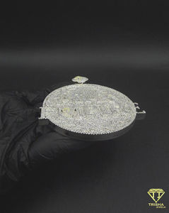 จี้รูปใบจอบประดับเพชรโมอิสซาไนต์พร้อมตัวอักษรสร้างแรงบันดาลใจ สไตล์ฮิปฮอป หรูหรา สำหรับผู้ชาย - Product Image 4