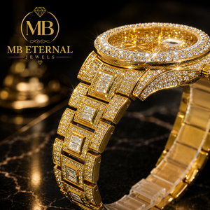 นาฬิกาควอตซ์ MB ETERNAL JEWELS รุ่นหรูหรา ตัวเรือนโลหะผสม สายสแตนเลสประดับโมอิสซาไนต์ ขนาด 41 มม. ระบบออโตเมติก แสดงวันที่ หน้าปัดตัวเลขโรมัน - Product Image 2