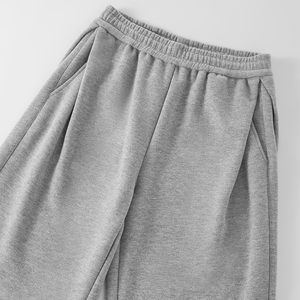 Pantalon de jogging en coton haut de gamme pour homme, coupe droite, gris, avec logo personnalisé, pour le sport et le style urbain - Product Image 3