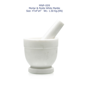 Mortero y pilón de mármol blanco de 9x9x3 pulgadas, 4 kg, herramienta manual para moler hierbas y especias MNP-007 a precio asequible - Product Image 4