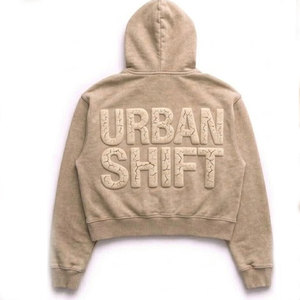 Sweat-shirt à capuche en tricot surdimensionné personnalisé style streetwear, en coton épais pour l'hiver, avec poche écologique, unisexe pour hommes et femmes - Product Image 2