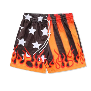 Wholesale Factory Made Men's 100% Polyester Mesh Shorts Rice Holes Regular Fit Custom All Over Sublimation Gym Shorts for Men - Product Image 1