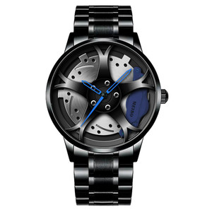 Reloj de Lujo para Hombre, Diseño de Rueda de Coche, Caja de Acero Inoxidable, Esfera de Cristal, Modelo ODM 7069 - Product Image 1