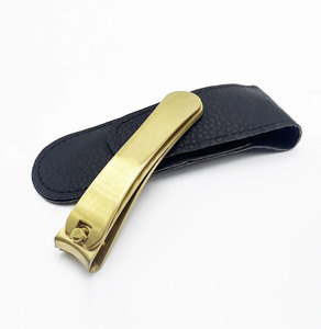 Extra Large Heavy Duty Precision <b>Nail</b> Clipper with Premium Faux Leather <b>Case</b> Made of High Grade Surgical Stainless Steel - Product Image 1