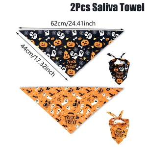 Halloween Pet Bandanas with <b>Pumpkin</b> Bat Ghost Print Custom Dog Cat Neck Scarf Wholesale Party <b>Costume</b> Accessory - Product Image 3