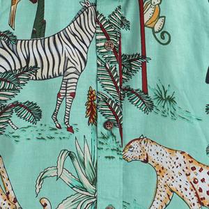Chemise Demi Manches à Polka Tots Jungle Animal Print-Vert - Product Image 3