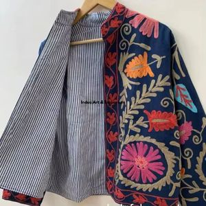 Indian Handmade Suzani Cotton Jacket Hand Embroidered Short Jacket Unisex Coat Handmade Suzani Short Jacket - Product Image 6
