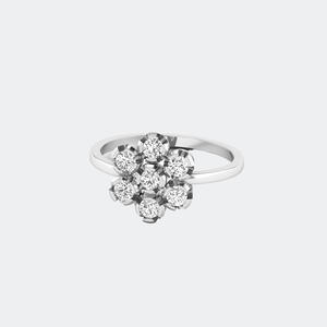 Anillo de Compromiso de Diamantes en Oro con Corte Brillante de 0.50 CTW, Diseño de Racimo de Flores, Minimalista y de Lujo, Certificado IGI, Regalo de Aniversario de Bodas - Product Image 2