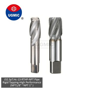 J32.SpT.Hc-13 - Tarières rigides - Haute performance - NPT1/4" 3/8" 1/2" 3/4" 1"- Filetage conique pour tuyaux NPT - Cannelures spirales - Tarières HSS-Co - JIS - Product Image 1