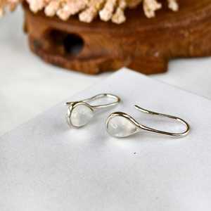 Sterling <b>Silver</b> Drop Larimar Dangle Earrings Moonstone Earrings Natural Gemstone Earrings Women Jewelry Gift - Product Image 6