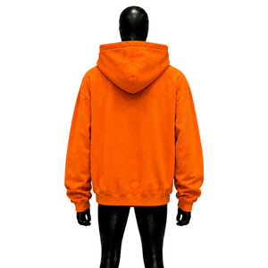 เสื้อฮู้ดดี้สีส้มทรงโอเวอร์ไซส์ สไตล์สตรีทแวร์ ลายกราฟิก พิมพ์ลายดาว  ผ้าฟลีซ  แบบสวมหัว  ยูนิเซ็กส์  แฟชั่นลำลอง  พร้อมโลโก้ - Product Image 2