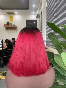 วิกผมมนุษย์ทรงตรงบ๊อบตัดตรงมีโครงเบอร์กันดี100% ต่อผมเวียดนาม - Product Image 5