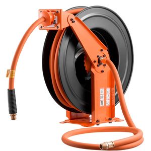 Avvolgitubo Industriale Retrattile in Gomma da 1/2 Pollice x 50 Piedi per Compressore, Avvolgimento Automatico con Cavo di Alimentazione da 5 Piedi, Pressione Massima 300 PSI - Product Image 1